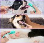 4 Pack Silicone Dog & Cat Finger Toothbrush Kit - Food Grade, Safe, Non-Toxic, Easy Teeth Cleaning, Prevents Bad Breath & Oral Inflammation
