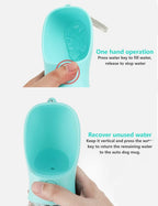 Portable 12Oz Leak-Proof Dog Water Bottle - Ideal for Outdoor Adventures with Your Pet - Blue