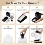 Automatic Dog Water Dispenser 6L with Stainless Steel Bowl, Automatic Water Bowl Dispenser for Cats, 1.6 Gallon Pet Waterer 100% BPA Free, Black