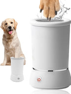 Automatic Dog Paw Cleaner for Dogs，Electric Dog Foot Paw Washer Cup and Massager，2 Speeds for Thorough Cleaning and USB Rechargeable,Pet Paw Feet Cleaner for Small Medium Dogs Cats (White)