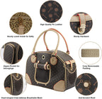 Fashion Dog Carrier PU Leather Dog Handbag Dog Purse Cat Tote Bag Pet Cat Dog Hiking Bag, Brown, Large 42 * 29 * 18Cm