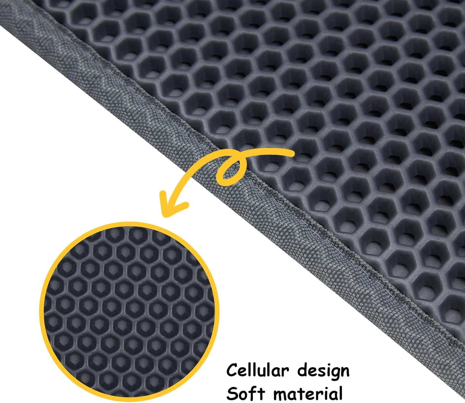 Cat Litter Mat, Litter Box Mat, Large Double Layer Waterproof Proof Trapping Mat, Non-Slip Design, Kitty Litter Rug, Cat Supplies, Easy to Clean, 24X15 Inch, Grey, Pack of 1