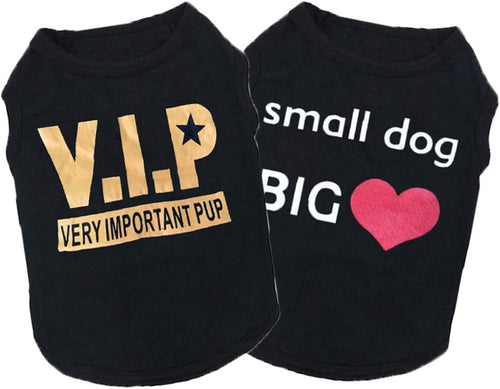 6 Pack Dog Clothes for Small Dog Black Puppy T Shirts Soft Chihuahua Clothes K9 Security Pattern Small Puppy T Shirt Summer Autumn