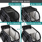 Small Dog Purse Carrier, Soft-Sided Pet Carrier Bag Pockets, Portable Medium Dog Puppy Large Cat Travel Handbag Tote, Airline Approved Breathable Mesh Poop Dispenser Sherpa Bed, Polka Dot Black