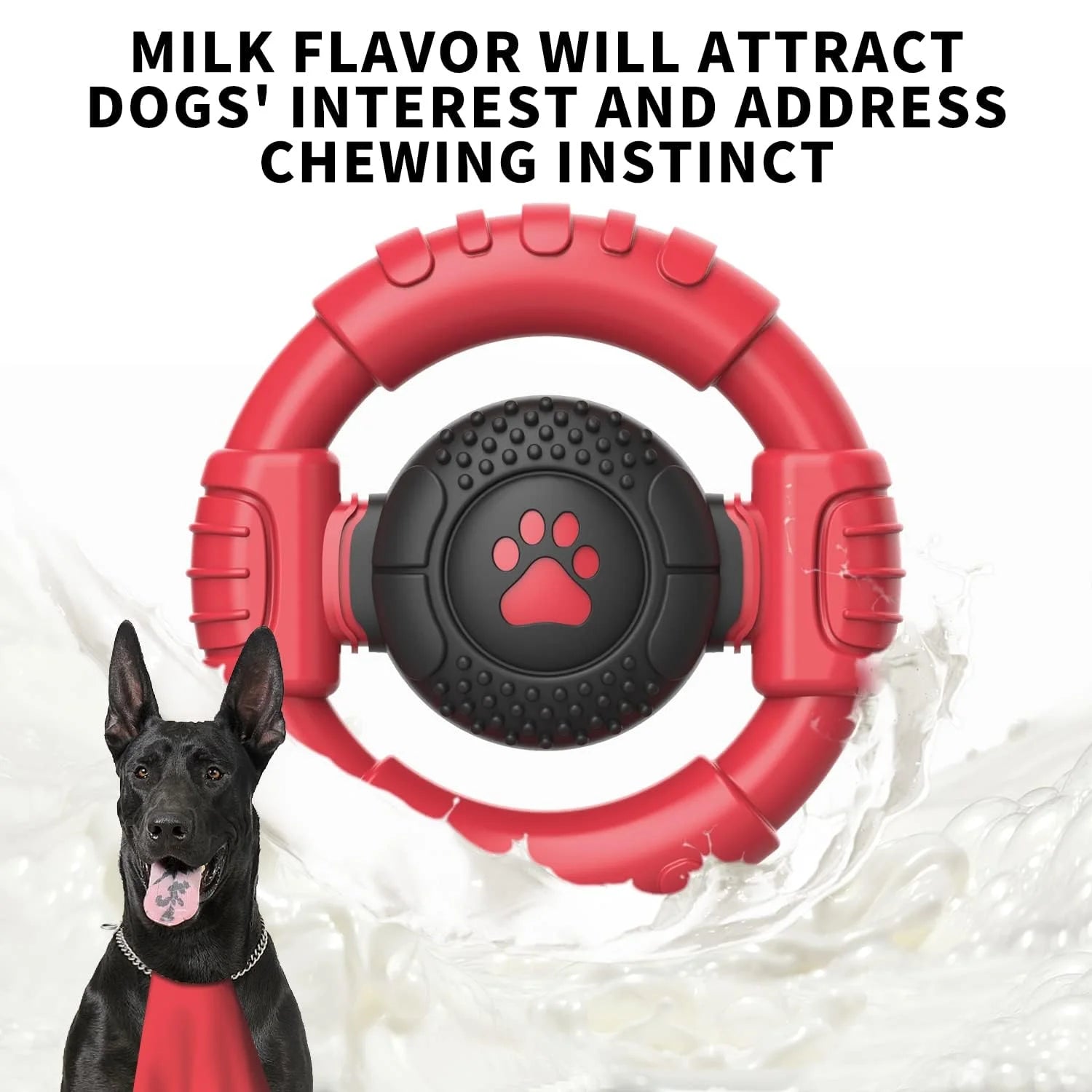 Ultimate Extreme Tough Dog Chew Toy - Indestructible Squeaky Steering Wheel for Aggressive Chewers - Perfect for Large Dogs & Endless Fun!
