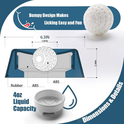 Lick and Roll Bowl for Dogs - The Ultimate No-Mess Slow Feeder for Bone Broth, Yogurt & Supplements | Perfect for Puppies, Seniors, and Post-Op Nutrition