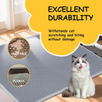 Cat Litter Mat, Litter Box Mat, Large Double Layer Waterproof Proof Trapping Mat, Non-Slip Design, Kitty Litter Rug, Cat Supplies, Easy to Clean, 24X15 Inch, Grey, Pack of 1