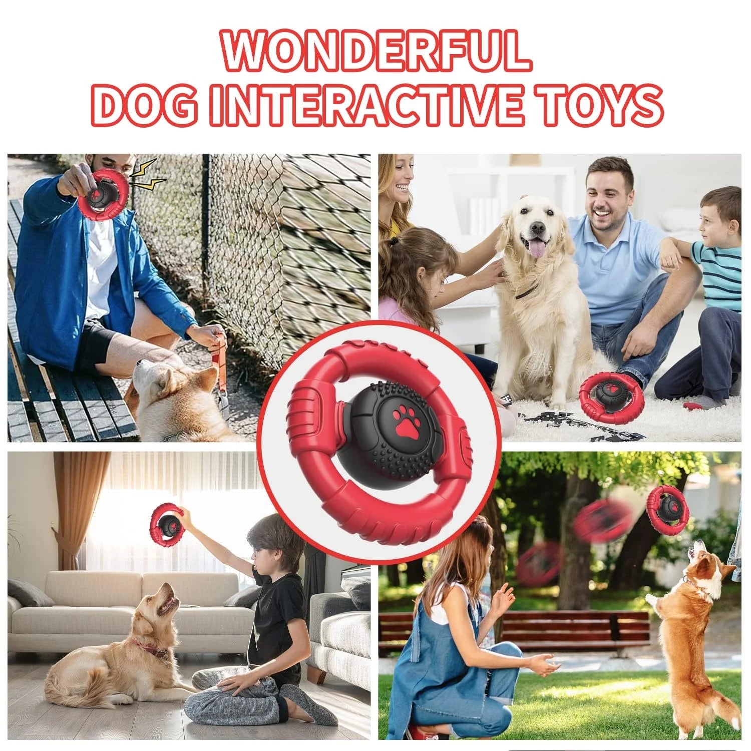 Ultimate Extreme Tough Dog Chew Toy - Indestructible Squeaky Steering Wheel for Aggressive Chewers - Perfect for Large Dogs & Endless Fun!