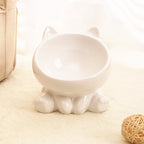 Stylish Ceramic Cat Bowl with Neck Guard - Perfect for Cats and Small Dogs