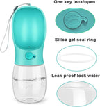 Portable 12Oz Leak-Proof Dog Water Bottle - Ideal for Outdoor Adventures with Your Pet - Blue