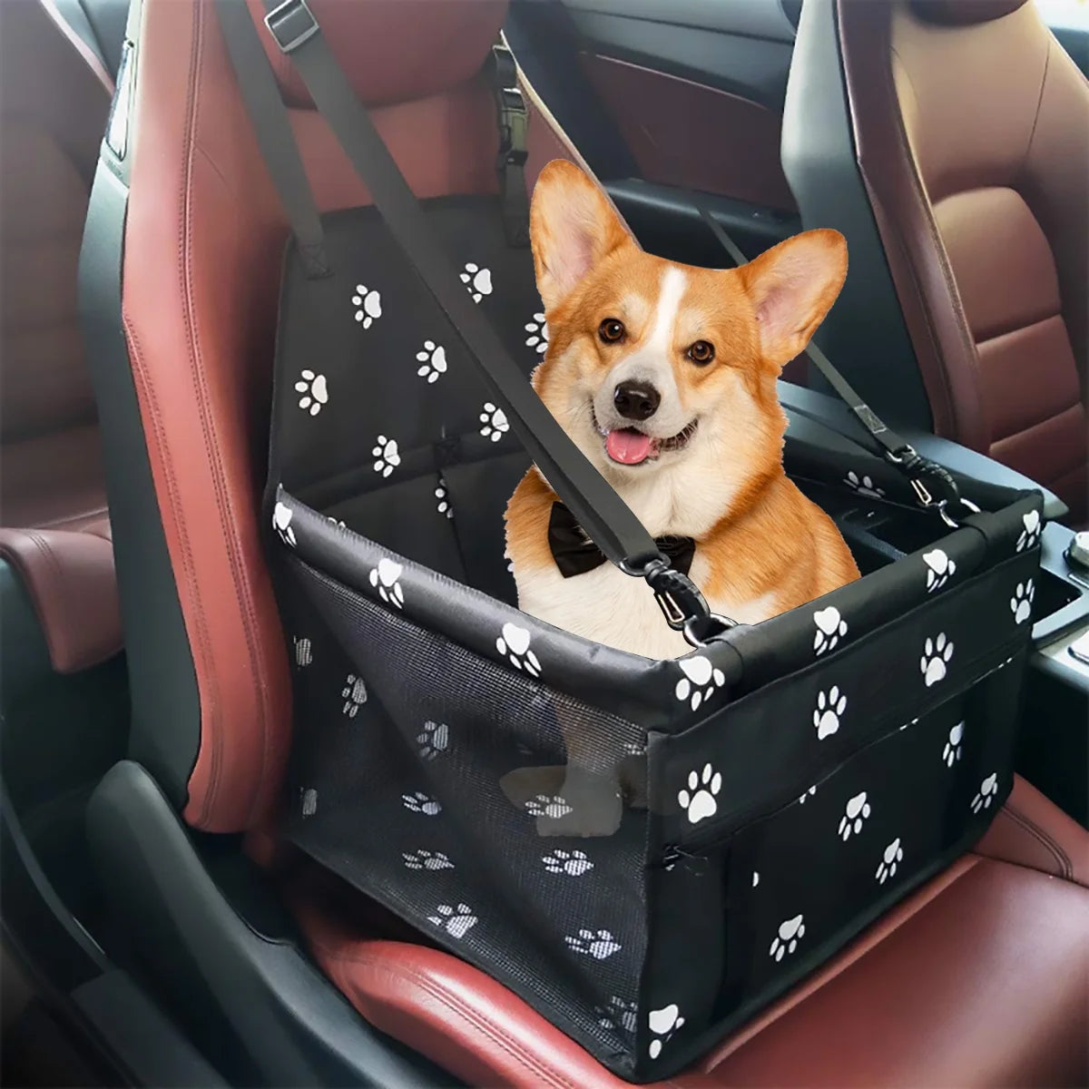 Ultimate Portable Dog Car Seat for Small Pets - Washable Booster Seat with Clip-On Leash for Safe Travel
