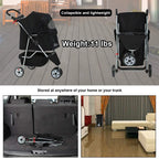 Luxurious 3-in-1 Pet Stroller - Travel-Ready Jogging Carrier for Small Pets