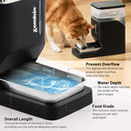 Automatic Dog Water Dispenser 6L with Stainless Steel Bowl, Automatic Water Bowl Dispenser for Cats, 1.6 Gallon Pet Waterer 100% BPA Free, Black