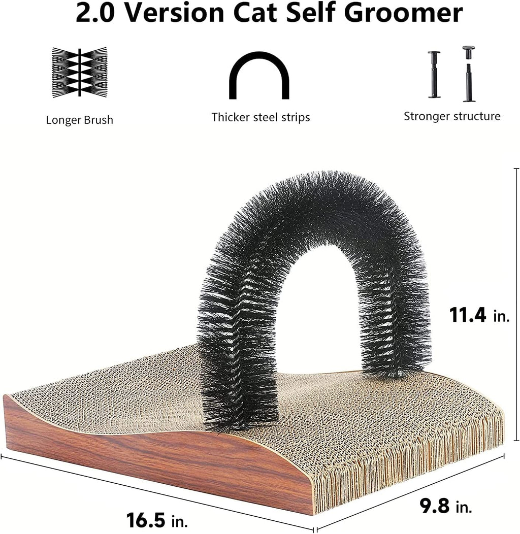 Ultimate Cat Self Groomer & Scratching Pad - 2-in-1 Fun for Your Feline Friend