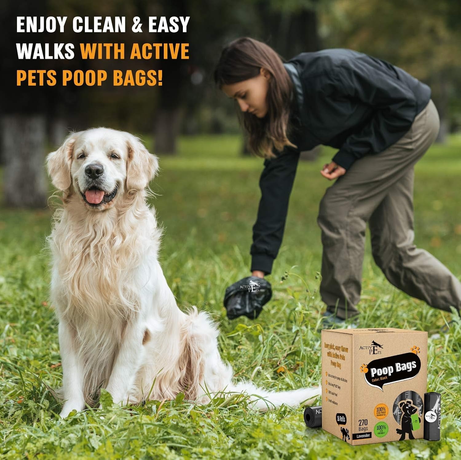 Extra Thick Lavender-Scented Dog Waste Bags - Eco-Friendly, Leak-Proof, and Easy-Tear for Hassle-Free Poop Disposal