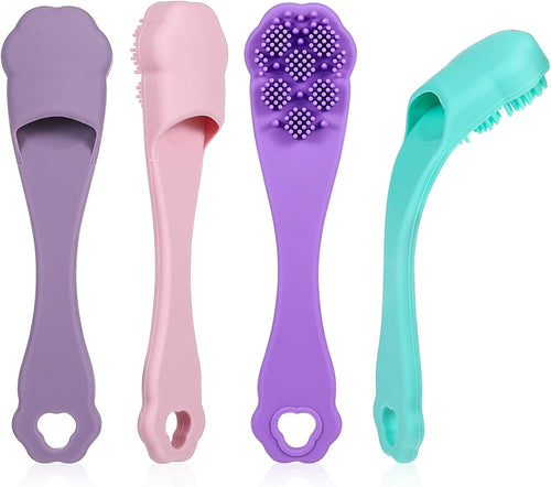 4 Pack Silicone Dog & Cat Finger Toothbrush Kit - Food Grade, Safe, Non-Toxic, Easy Teeth Cleaning, Prevents Bad Breath & Oral Inflammation
