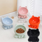 Stylish Ceramic Cat Bowl with Neck Guard - Perfect for Cats and Small Dogs