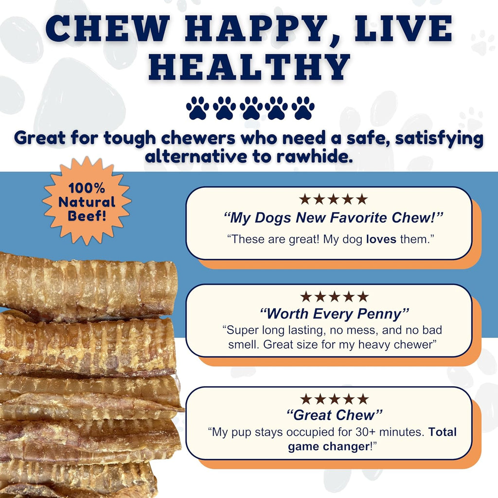 Indulge Your Pup with 6 Inch Beef Trachea Chews - 100 Count of Nutrient-Rich, Digestible Treats for Healthy Teeth and Joints!