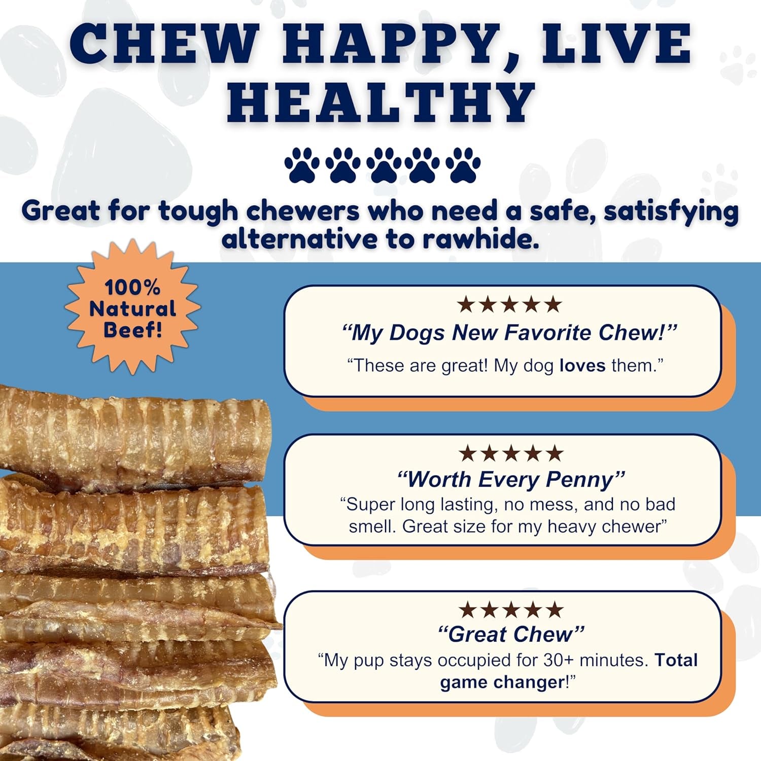 Indulge Your Pup with 6 Inch Beef Trachea Chews - 100 Count of Nutrient-Rich, Digestible Treats for Healthy Teeth and Joints!