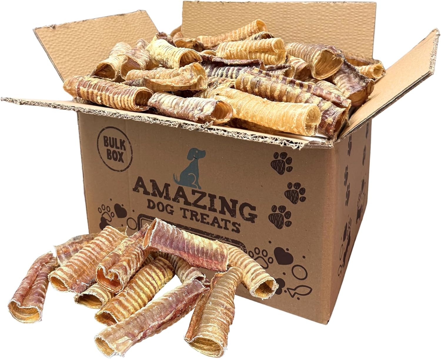 Indulge Your Pup with 6 Inch Beef Trachea Chews - 100 Count of Nutrient-Rich, Digestible Treats for Healthy Teeth and Joints!