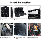 Ultimate Portable Dog Car Seat for Small Pets - Washable Booster Seat with Clip-On Leash for Safe Travel
