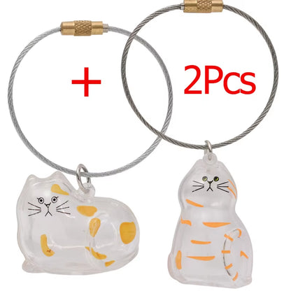 Charming Transparent Cat Hair Storage Keychain Pendant - Perfect Memorial Souvenir for Cat Lovers